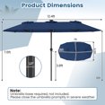 thumbnail image 3 of Costway Double-Sided Patio Umbrella with Color-Changing Flowing Solar LED Lights Crank Lift Navy, 3 of 10