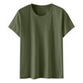 thumbnail image 4 of AherBiu Plus Size Womens T-Shirts Crewneck Loose Fitting Basic Short Sleeve Tops Summer Workout Gym Athletic Tee Shirts, 4 of 5