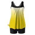 thumbnail image 4 of FAVIPT Tummy Control Athletic Swimwear for Women Two Piece Printed Modest Tank Top with Shorts Bathing Suits Yellow,M, 4 of 5