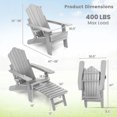 thumbnail image 3 of Costway Chaise Adirondack de Patio Tout Temps en HIPS Chaise Longue avec Repose-Pieds Rétractable Gris, 3 of 9