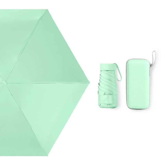 Mini Travel Sun Umbrella Waterproof Folding Umbrella Capsule Shaped Umbrella with Storage Box