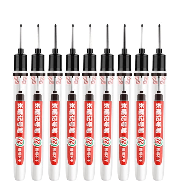 Fesfesfes Carpenter Marker 4-Color Set 3ml Oil-based Ink Water Proof Woodworking Tools for Bathroom Tiling Water Proof Markers Marking, Permanent Markers Marker Pens Black