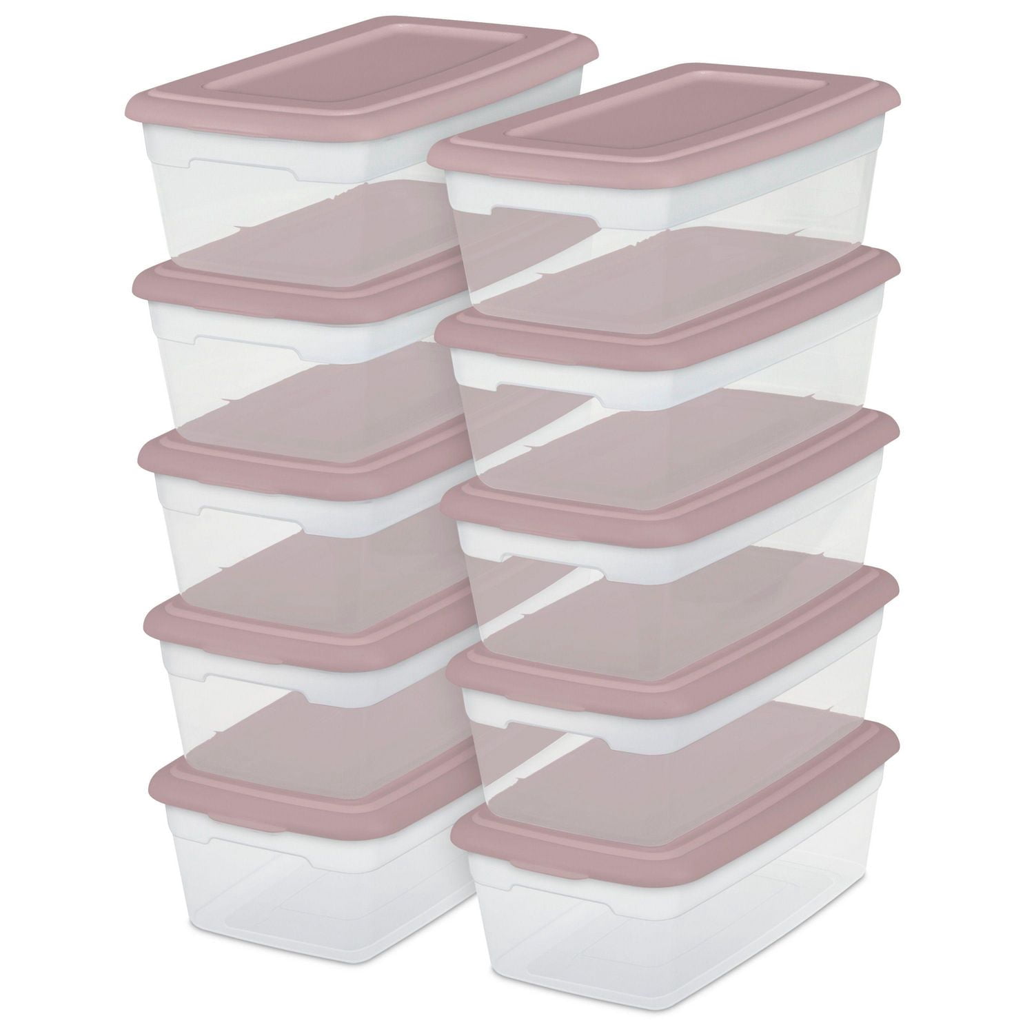 Sterilite Set Of (10) 5.7L Boxes - Pink