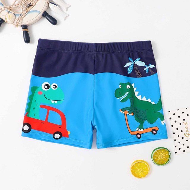 LSLJS Maillot de Bain pour Garçons Maillot de Bain pour Enfants avec Short de Bain à angle Plat avec un Motif vibrant de Dinosaure et de Voiture. Fabriqué en polyester et spandex Doux pour un Séchage Rapide et un Confort Respirant. Comprend une Taille à Cordon pour un Ajustement Réglable. Idéal pour les shorts de Bain pour Garçons, les shorts de Bain pour Enfants, la Natation, les Fêtes à la Piscine et les Tenues Décontractées.