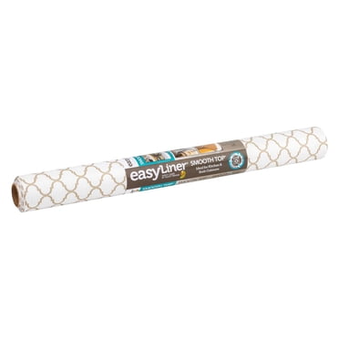 Smooth Top EasyLiner Brand Shelf Liner, Taupe Quatrefoil, 20 in. x 6 ft.