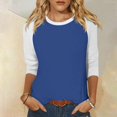 thumbnail image 1 of UPPADA 3/4 Shirts Chandails à Manches pour Femmes Mode Tendance Hauts Décontractés Col Rond Chandail Ample Confortable Doux Blouses Grande Taille Coupe Ample T - Décontractés Vêtements au Coude Chandails à Manches 3/4 pour Femmes Économie, 1 of 7