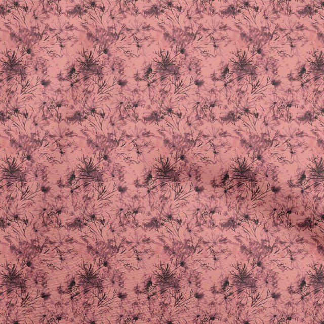 oneOone Georgette Viscose Peach Fabric Abstract Floral Sewing Craft Projects Fabric Prints By Yard 42 Inch Wide
