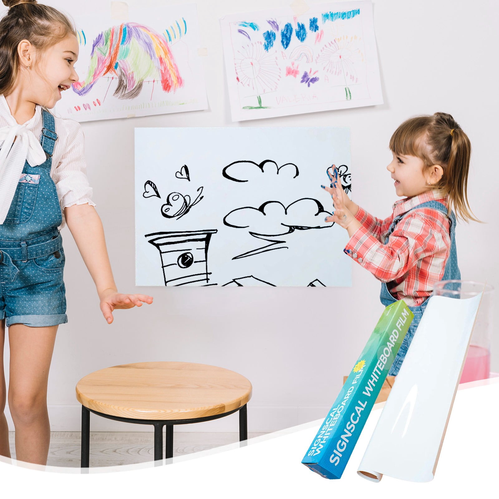 Meitianfacai White Board Sticker Adhesive, Magnetic Board Paper for Wall, Refrigerator Whiteboard Sheet for Teacher Supplies for Classroom,8.66*6.30 in