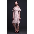 thumbnail image 4 of Bimba Robe Midi à Manches Volantées pour Femmes, Tunique Évasée à Épaules Dénudées, Imprimé Floral Rose - XXX-Large, 4 of 6
