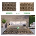 thumbnail image 2 of DEORAB Outdoor Rug Reversible 6x9' Patio Rug,Clearance Outside Plastic Waterproof Mat,Fordable for Patio, Camping, RV, Deck, black&brown, 2 of 5