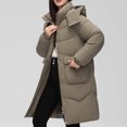thumbnail image 4 of LOVZFMLL Vestes pour Femmes Hiver Décontracté Ample Mode Poche Couleur Manteau Long Réversible à Fermeture Éclair, 4 of 6