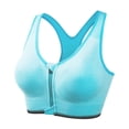 thumbnail image 1 of FYEGRE Sports Bras for Women Full Support Front Zip Closure Compression Bras Post Surgery Wireless Racerback Sport Brassiere Green XXL, 1 of 4