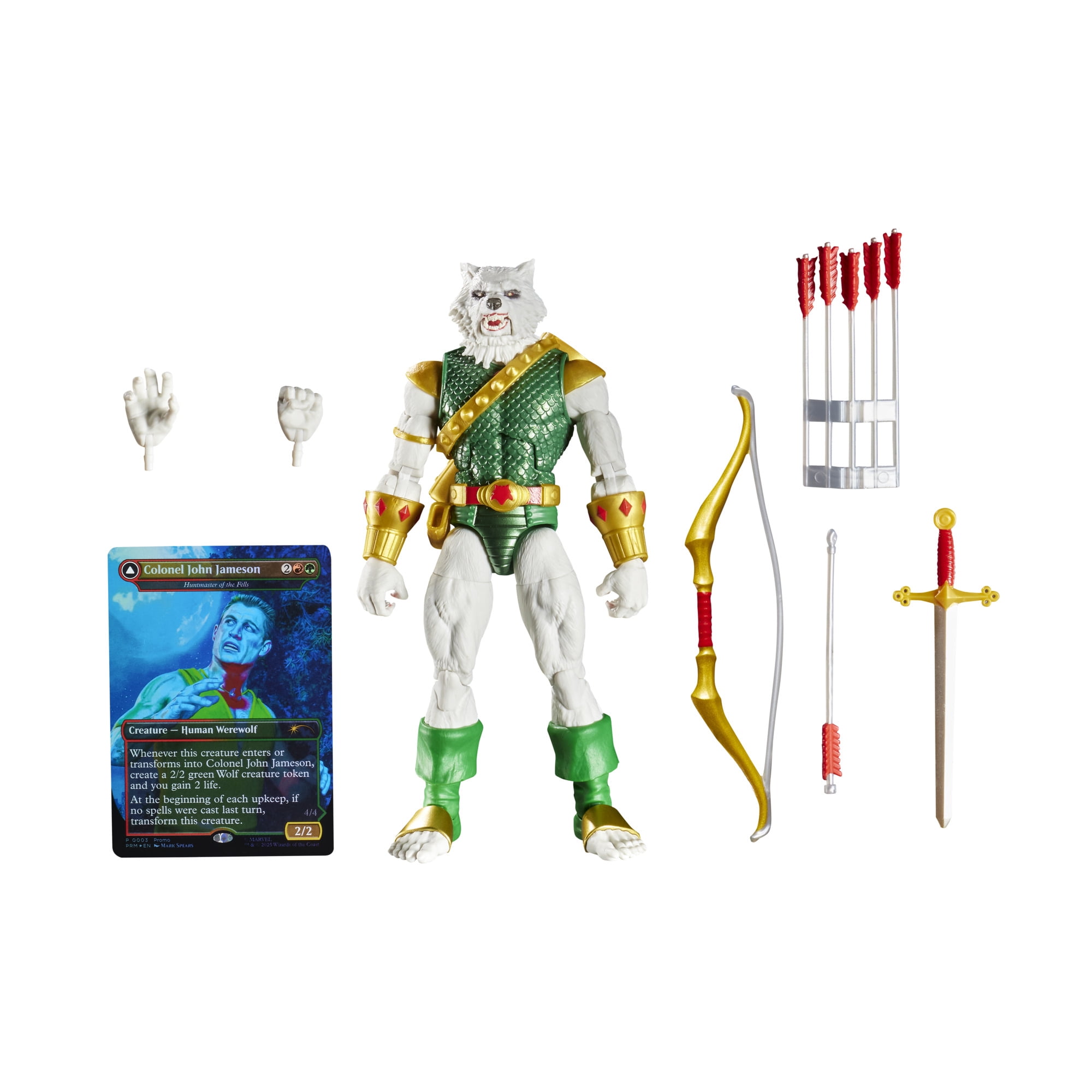 Marvel Legends Series Magic: The Gathering Man-Wolf, Spider-Man Action Figure plus Exclusive Foil Trading Card