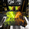 thumbnail image 1 of Erosebridal Neon Lightsaber Bedding Sets Full Size, Yellow Orange Geometry Comforter Sets with Sheets, Lightning Decor, Reversible, 1 of 1