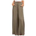 thumbnail image 2 of Jsaierl Womens Casual Wide Leg Pants Ruffle Elastic Drawstring Palazzo Pants Loose Comfy Trousers with Pockets, 2 of 9