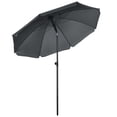 thumbnail image 1 of Outsunny Parasol de Plage Extérieur 6 Pi avec Auvent Inclinable UV50+, Gris Foncé, 1 of 10