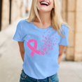 thumbnail image 2 of JIRNDf T-Shirt pour Femmes Hauts d'Été Tendance Rose Imprimé Manches Courtes Col Rond Mignon T-Shirts Graphiques pour Femmes Chemises Bleu G, 2 of 5