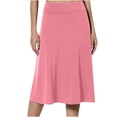 thumbnail image 1 of Jupes Enveloppantes de Mode pour Femmes Taille Haute Habillées Jupes Midi Décontractées Confortables Jupe Évasée Printemps Été Robe Mi-Longue Jupe Mi-Mollet Unie, 1 of 5