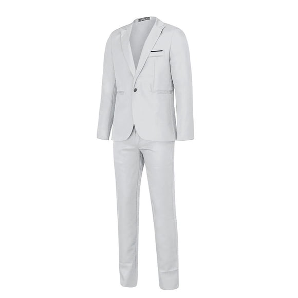 Yuyuzo Mens Blazer Sets 2-Piece Suits Lapel 1 Button Slim Fitted Formal Jacket Pants Set for Dress Business Wedding Party