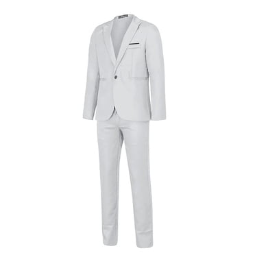 EGNMCR Men's Suits Slim Fit, 2 Piece Suit for Men, Solid Blazer Jacket & Pants, Men Tuxedo Suit Set for Business Wedding Party