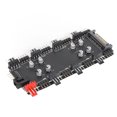 thumbnail image 1 of 4 broches de refroidissement PWM Hub, 4pin argb moyeu pour alimentation SATA Alimentation efficace de refroidissement multi-connexion RVB Éclairage RVI, 1 of 7