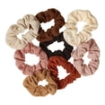 thumbnail image 2 of Goody Ouchless Ribbed Hair Scrunchies - Assorted Neutral Colors - 8 Ct, 2 of 4