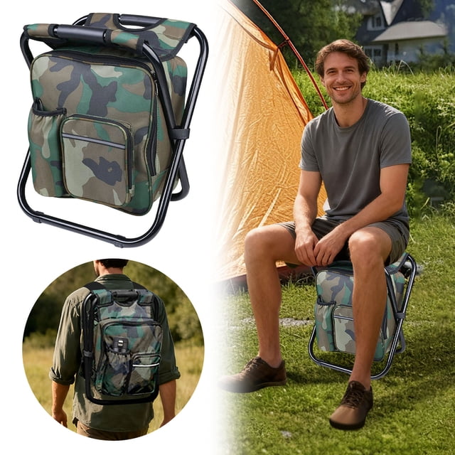 BotaniNest Sac à Dos Multifonction Trois en un Pliable Sac à Dos pour Réfrigérateur Siège de Randonnée Portable et Léger Convient pour l'Extérieur et l'Intérieur