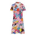 thumbnail image 4 of Ovzne Robes d'Été pour Femmes 2025 Robe de Plage Mode Femmes Imprimé Floral Col en V Manches Courtes Robe Ample et Confortable Robe de Printemps Manches Courtes Imprimée Liquidation, 4 of 6