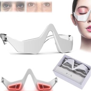 HHBEAUTY Under Eye Red Light Therapy Lunettes avec Cercle foncé, Sac à Yeux et Massage de l'élimination des rides, Microcurrent Eye Beauty Device