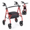 thumbnail image 1 of Costway Rollator Walker with Seat, Height Adjustable Handles, Storage Basket for Seniors Red, 1 of 10