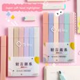 thumbnail image 4 of YAOMOBB Soft Nib Highlighter Pastel Highlighters Set Soft Nib Fluorescent Colors Square Barrel Student Stationery, 4 of 5