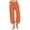 Pantalon capri Orange-Coton pour Femme, variante sur Brnmxoke Pantalon Capri pour Femmes Grande Taille Chic Décontracté Jambe Grand Court en Lin avec Poches Cordon Taille Élastique Pantalon d'Été de Plage Orange,G
