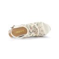 thumbnail image 4 of BLISSFUL STEP Chaussures pour Femmes à Bout Ouvert à Plateforme avec Lacets Sandales Compensées Blanc Vert 9, 4 of 7