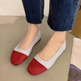 thumbnail image 2 of Casual Shoes For Women, Color-Block Canvas Slip-On Flats with Round Toe and Soft Sole for Spring and Summer, Large Sizes Available, 2 of 5