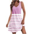 thumbnail image 1 of Yuyuzo Robes Décontractées pour Femmes Été Robes T-Shirt Sortie de Plage Robe Débardeur à Rayures avec Poches, 1 of 4