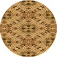 thumbnail image 1 of Ahgly Tapis Rond Lavable en Machine Intérieur Transitionnel Brun Selle, 7 Pieds Rond, 1 of 7