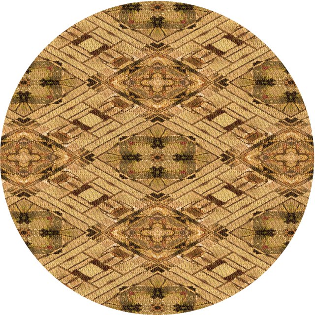 Ahgly Tapis Rond Lavable en Machine Intérieur Transitionnel Brun Selle, 8 Pieds Rond