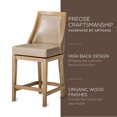 thumbnail image 3 of Maven Lane Vienna Counter Stool, Weathered Oak Finish, Avanti Bone Vegan Leather, 3 of 6