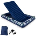 thumbnail image 1 of Costway Inflatable Kids Travel Bed Portable Air Mattress Set with Double-sided Mattress Blue, 1 of 10