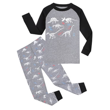FhsagQ Pyjamas Garçons Pyjamas Taille 14-16 Coton Tout-Petit Bébé Garçons Filles Pyjamas Enfants Ensemble de 2 Pcs Pyjamas Manches Longues Dinosaure Vêtements de Nuit Ensemble Tenues Garçons Vêtements de Nuit Taille 6 Gris 7-8 Ans