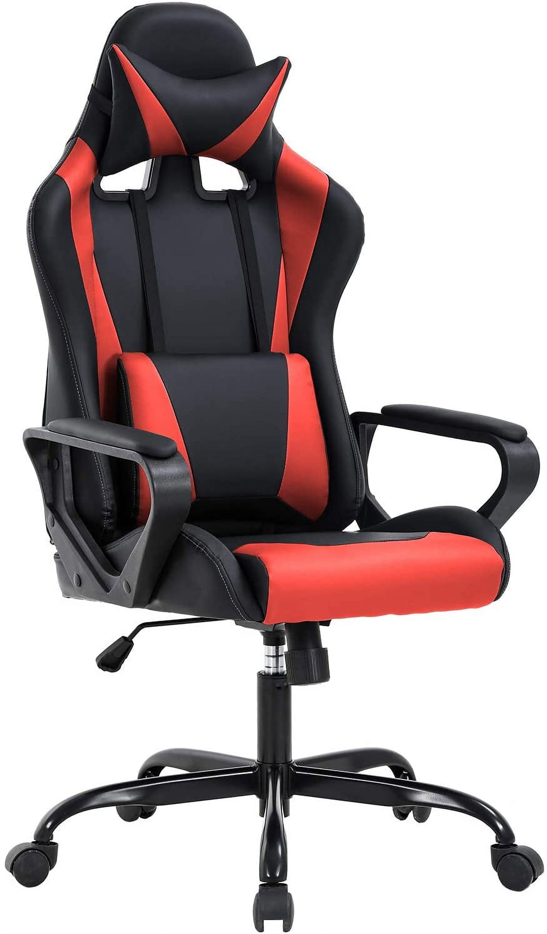 BestOffice Computer Executive Desk Office Chair, Lumbar Support Headrest, Red