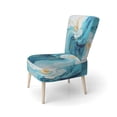 thumbnail image 3 of Designart "Azure Euphony I" Teal Azure Upholstered Accent Chair - Modern Arm Chair For Bedroom, 3 of 7