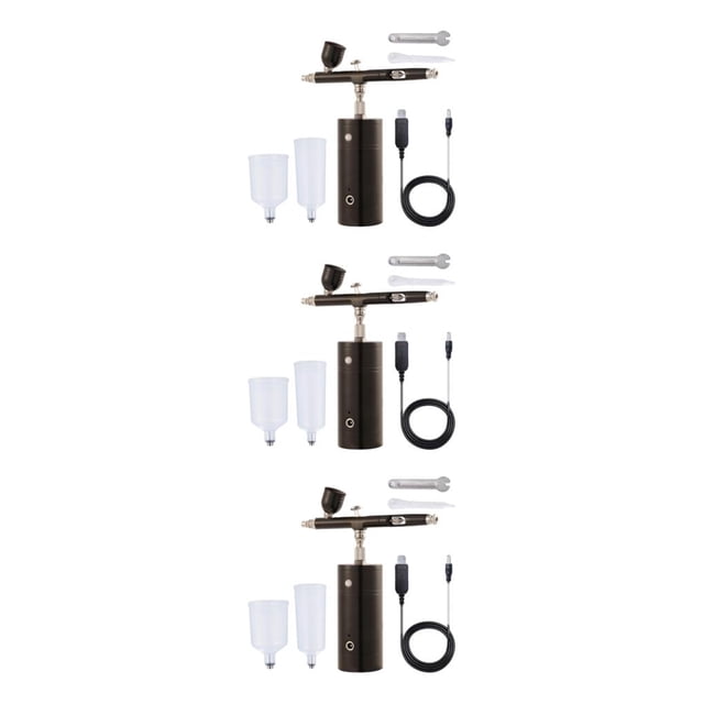 maskred Ensemble Léger de Compresseur d'Air pour Aérographe Kit Ensemble Peinture par Pulvérisation Précise Portable Noir 1.49x5.1x5.7 Pouces 3Ensemble