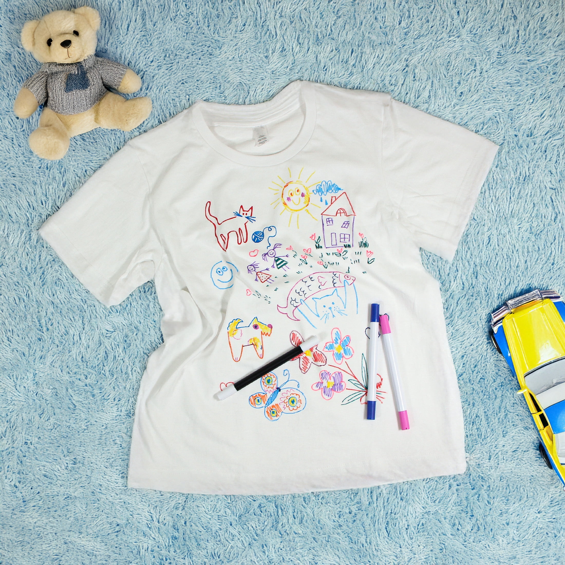 CRAFTEE Youth T-shirt à col rond 100 % coton 43.18 × 53.34 cm (17 × 21 in) blanc Small