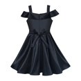 thumbnail image 2 of Girls Dress Black Off Shoulder Flare Party 6 Years, 2 of 6