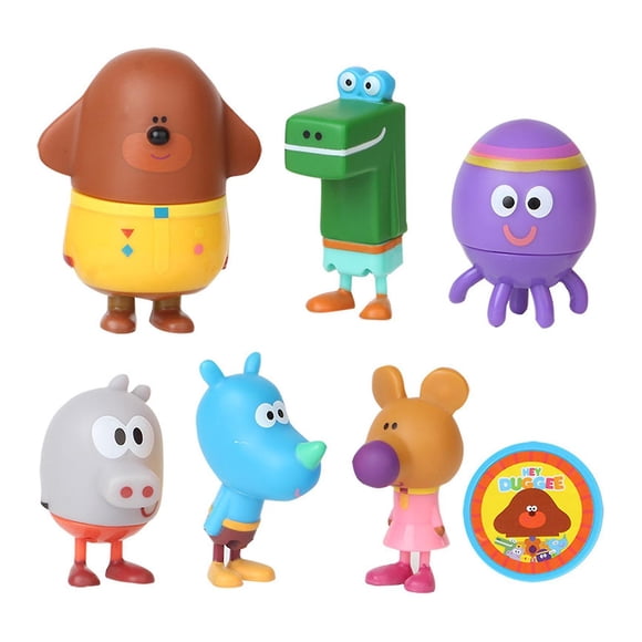 7pcs Hey Duggee Enid Mouse Stick Rabbit Model Doll Ornaments Cartoon Action Figure Kids Toy Gift_x