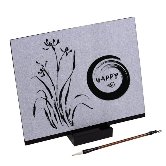 Reusable Buddha Board Artist Board Paint with Water Brush & Stand Release Pressure Relaxation Meditation Art Mindfulness Relaxing Gift for Children Students Teenagers Adults Drawing Paint