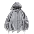 thumbnail image 1 of RXIRUCGD Ensemble de Protection Solaire pour Homme Veste Décontractée à Manches Longues avec Capuchon, Gris, Taille : S, 1 of 6