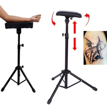 Garosa Tattoo Tripod Stand Arm Leg Rest Studio Chair Sponge Pad Tattoo Armrest with Bracket Height Adjustable 72-120cm