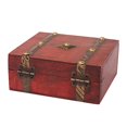 thumbnail image 1 of ruzhgo Small Vintage Wooden Printed Lock Jewelry Storage Box Necklace Treasure Storage Organizer Holder, 1 of 1